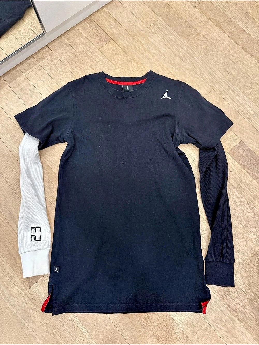 Jordan MJ Wings Brand Photo Long Sleeve Tee Men's Black Short Sleeve Tee Size